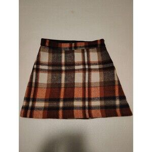 Lulus brown flannel print mini Skirt style s7457l